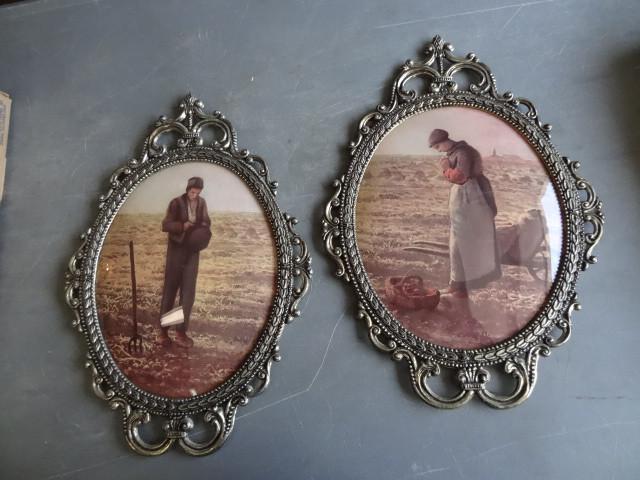 lot 211 image: Home interior prints. Metal framed...