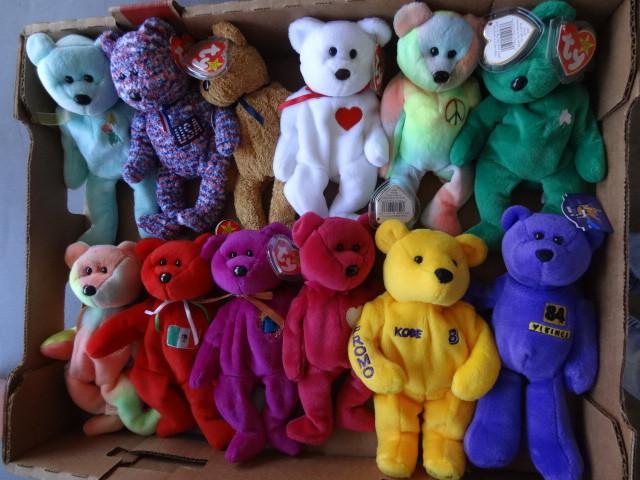 lot 235 image: 12 beanie baby bears...