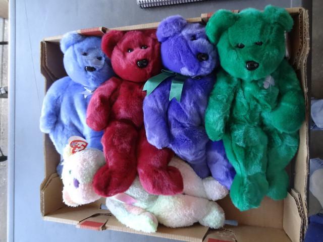 lot 241 image: 5 large beanie baby bears...