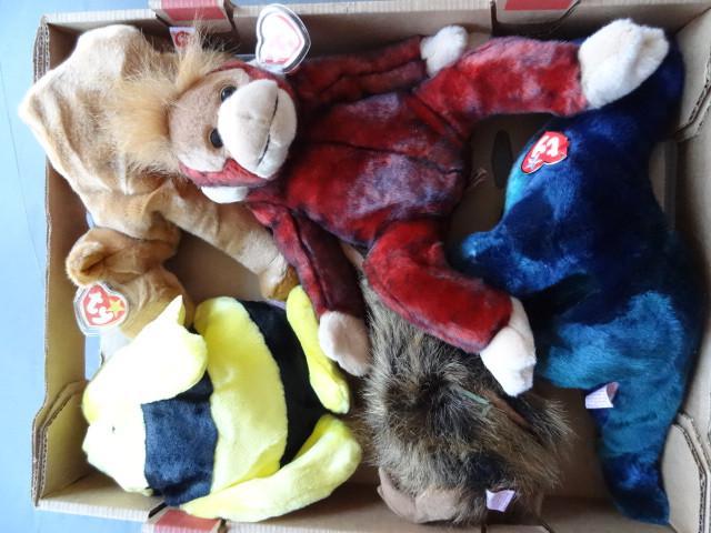 lot 243 image: 5 beanie baby animals...