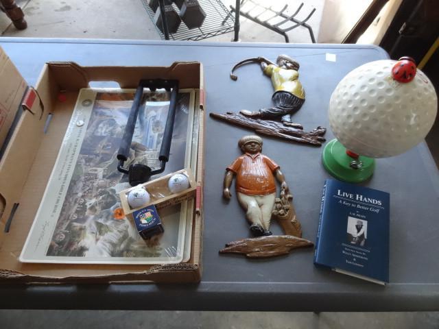 lot 260 image: Misc golf dcor. Golfers ice pail...