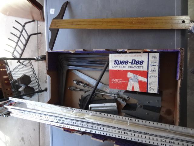 lot 288 image: Shelf brackets. Saw horse brackets....