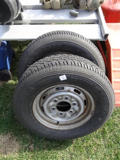lot 30 image: P19570R14 tires. 6 hole rim. Great...