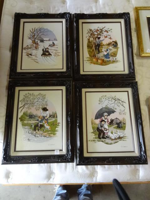 lot 75 image: Canvas screen prints. The 4 seasons...