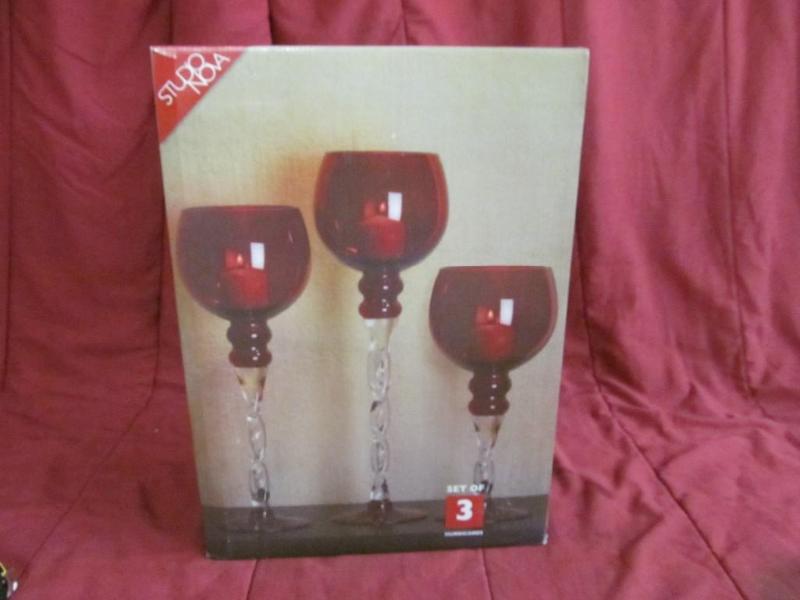 lot 107 image: Set of 3 Hurrican Candles, Studio N...