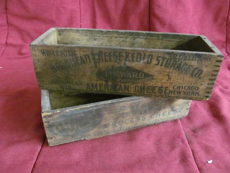 lot 121 image: 2 Wooden Cheese Boxes - Old Home an...