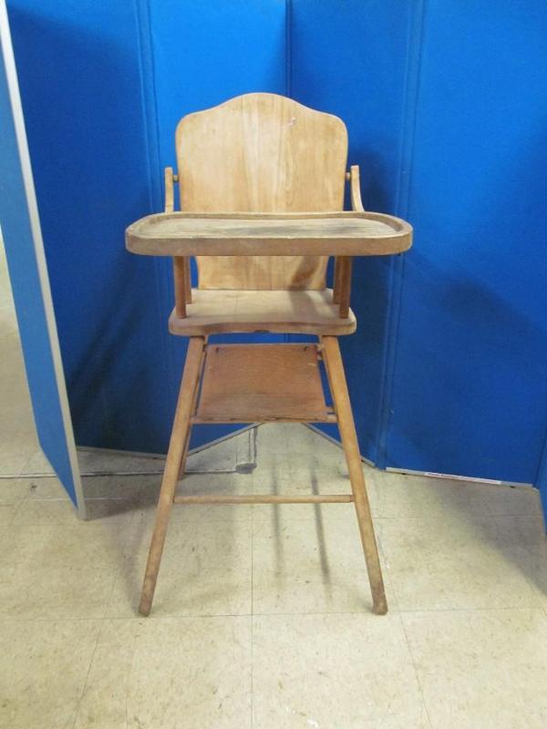 lot 182 image: Vintage Wood High Chair - For Displ...