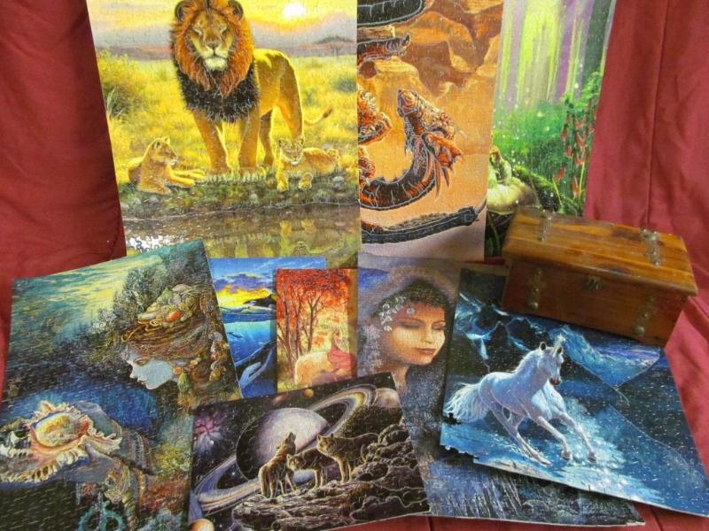 lot 186 image: 9 Puzzles Already Put Together, Woo...