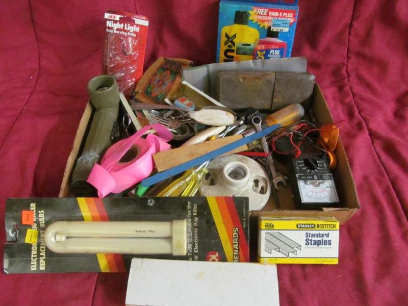 lot 191 image: Box of Rain X, Staples, Scissor, Li...