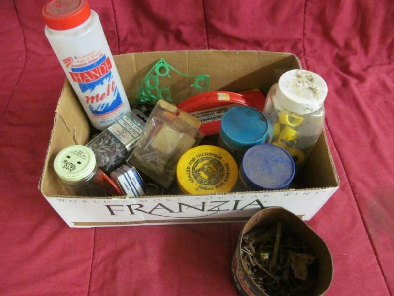 lot 193 image: Box with Variety of Screws, Nails, ...