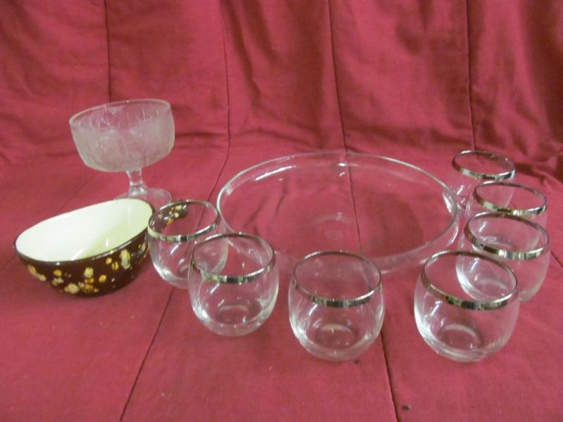 lot 34 image: Serving Tray, Stemmed Candy Dish, C...