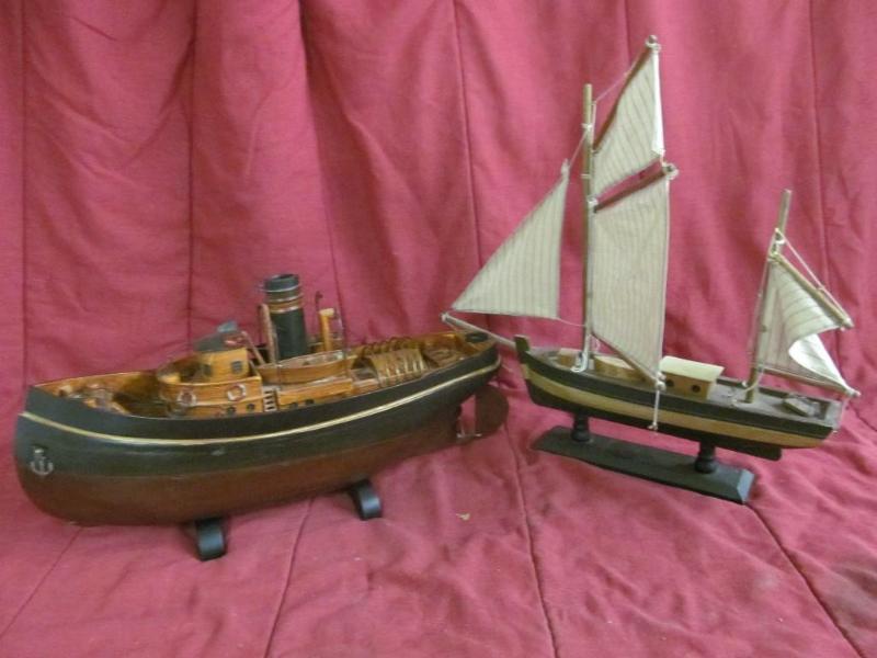 lot 47 image: 2 Ships - (1) 20 in Long, with Brok...