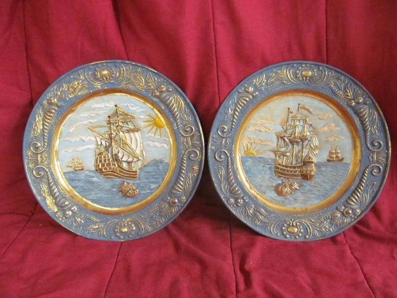 lot 48 image: 14 in Diameter Copper Plate Wall De...