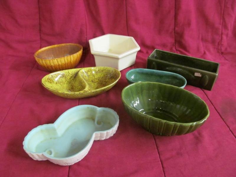 lot 96 image: 6 Haeger Planters and 1 Divided Dis...