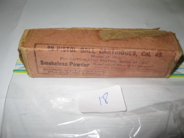 lot 18 image: .45 Military Handgun, 20 rounds, bo...