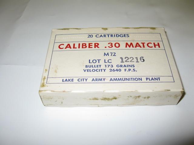 lot 55 image: 30.06, Lake City rifle ammo, 20 rou...