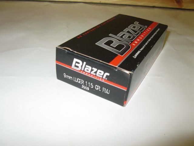 lot 95 image: 9MM Luger, Blazer 115 Gr, 50 rounds...