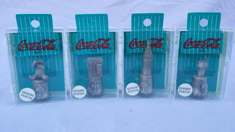4 Pewter Collectible Thimbles. In C...