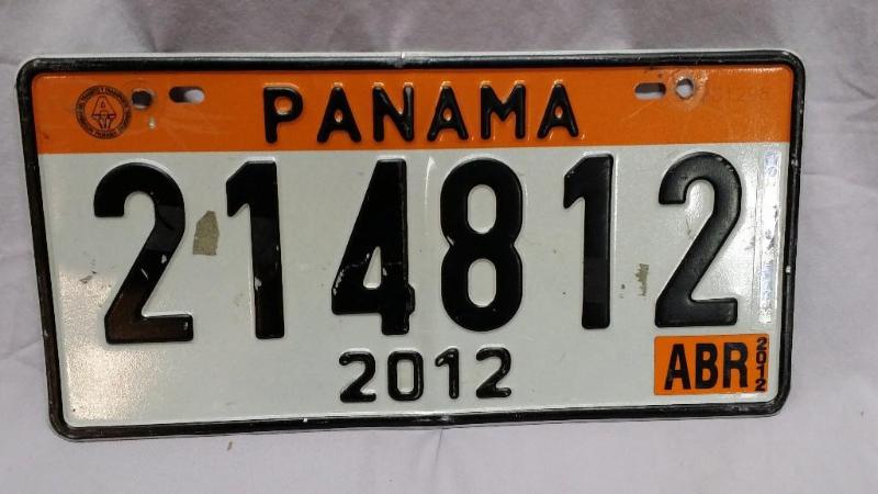 Genuine Panama License Plate Metal....