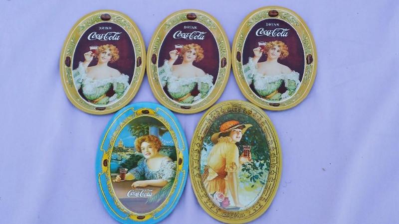 (5) Miniature Coca-Cola Trays stam...