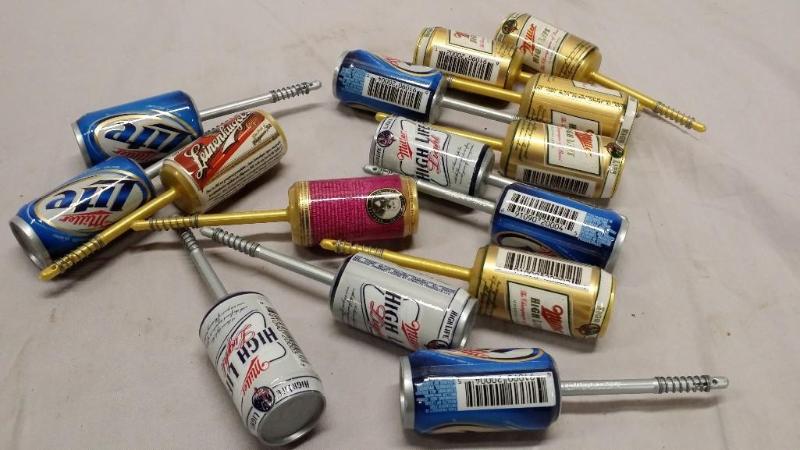 15 Fishing bobbers of different bee...