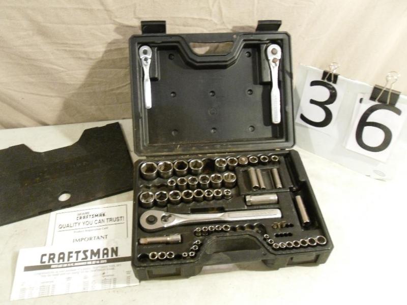 lot 36 image: 75 pc Craftsman Socket Set. 12&quo...