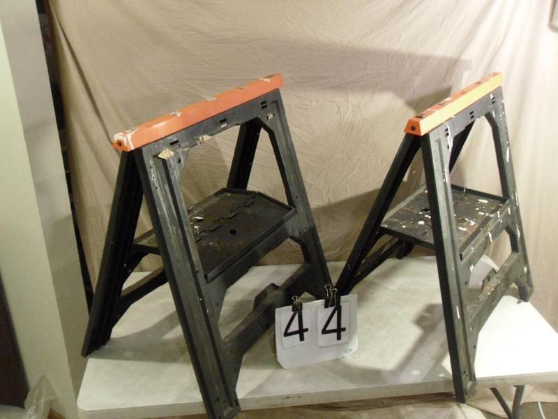 lot 44 image: Pair of Plastic Folding Saw Horses....