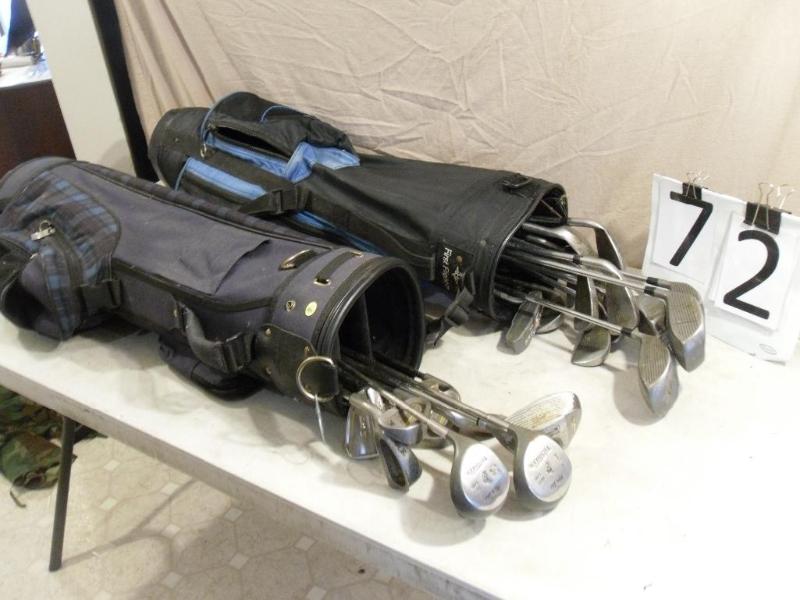 lot 72 image: 2 sets of golf clubs. One set is ri...