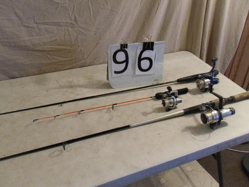 lot 96 image: Lot of 3 Fishing Rods and Reels. 78...