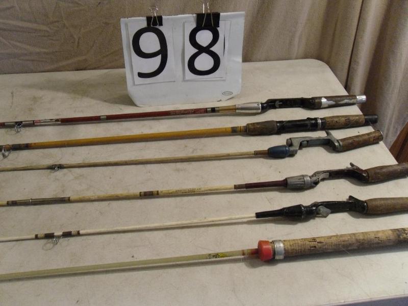 lot 98 image: Lot of 6 Assorted Fishing Rods. Som...