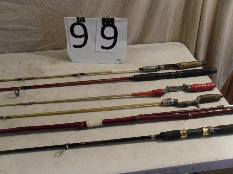 lot 99 image: Lot of 6 Assorted Fishing Rods. Som...