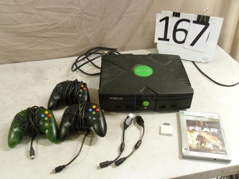 lot 167 image: Original XBox. Comes with Video and...