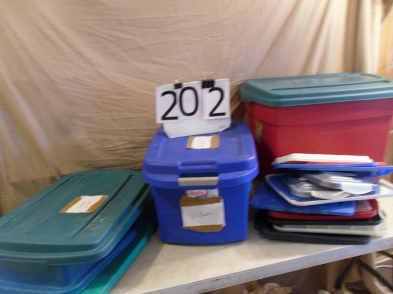 lot 202 image: 2 Totes with Lids and Other Assorte...