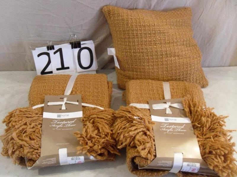 lot 210 image: 2 New JcPenny Throws (50" x 60...