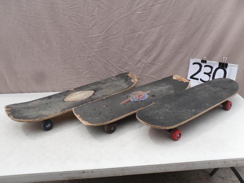 lot 230 image: Lot of 3 Assorted Skateboards. ...