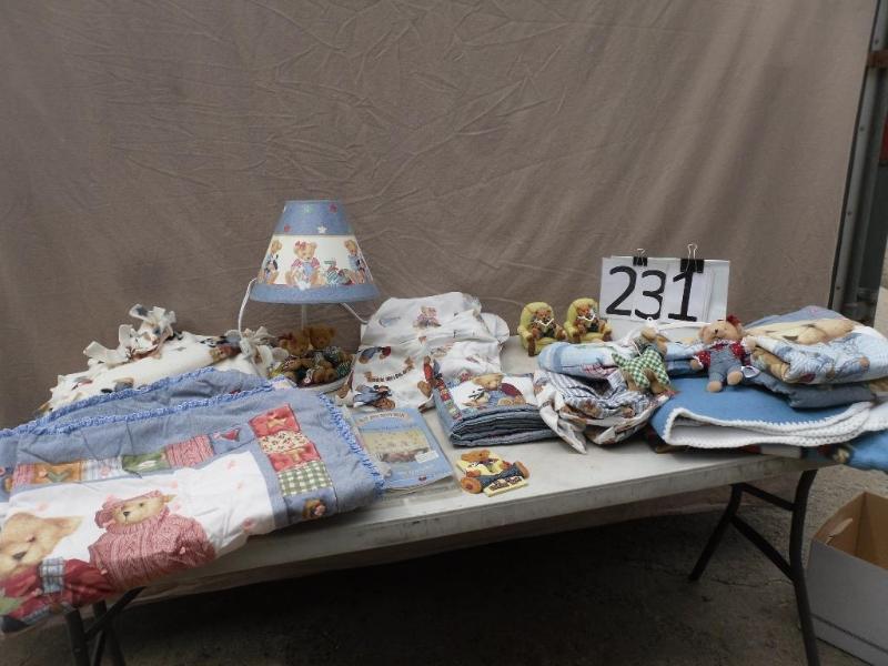 lot 231 image: Blue Jean Teddy Bear Bedroom Set. I...