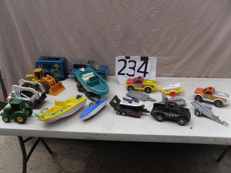 lot 234 image: Lot of Toys Cars, Trucks, Boats, Tr...