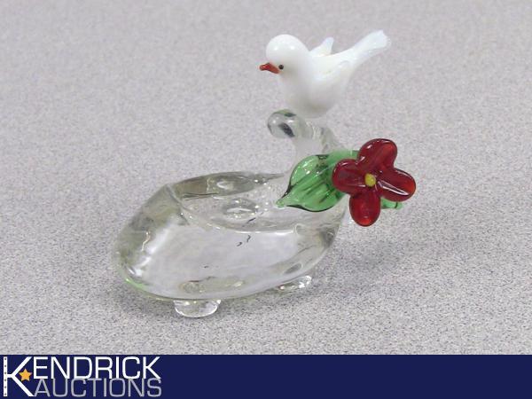 Miniature Art Glass Bird Sculpture