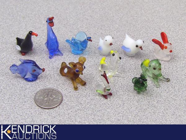 Miniature Art Glass Animal Sculptures