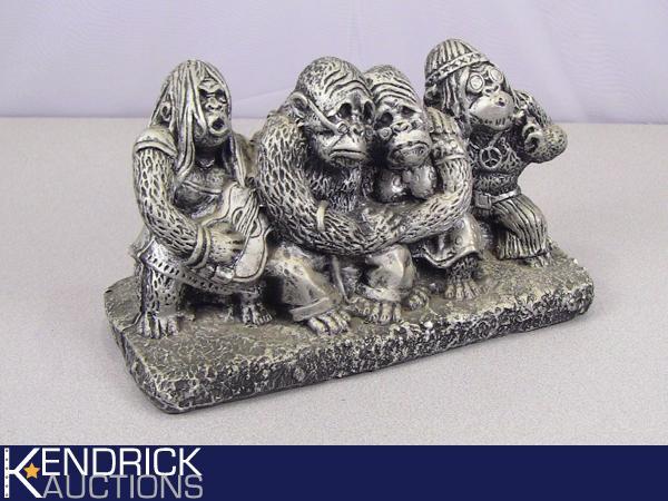 Unique Plaster Cast Monkey Sculpture