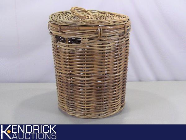 Large Lidded Wicker Basket