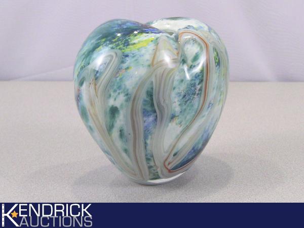 Large Heart Shaped Art Glass Vase