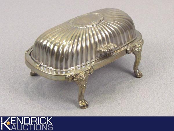 F.B. Rogers Silver Plated Roll Top Butter Dish