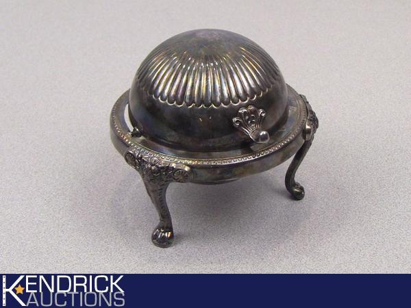 F.B. Rogers Silver Plated Globe Roll Top ButterCondiment Dish