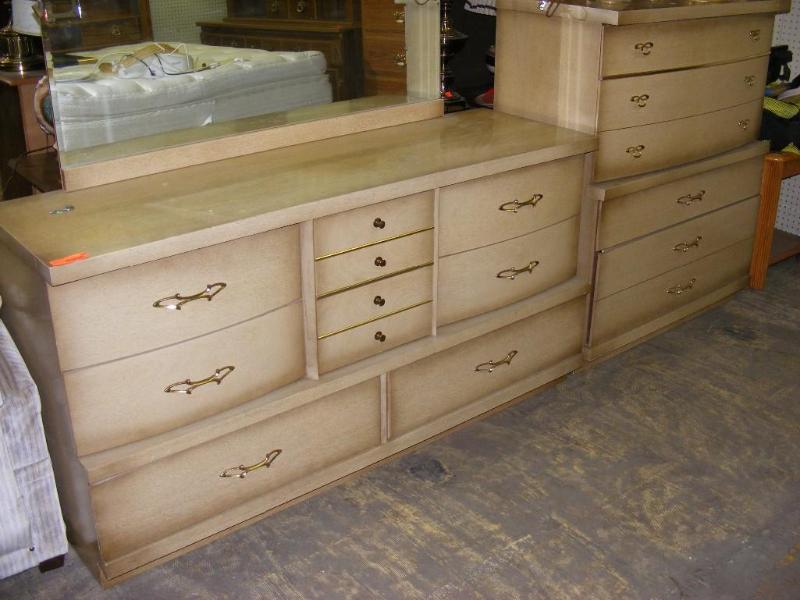 lot 508 image: LowBoy Dresser with Mirror and Tall...