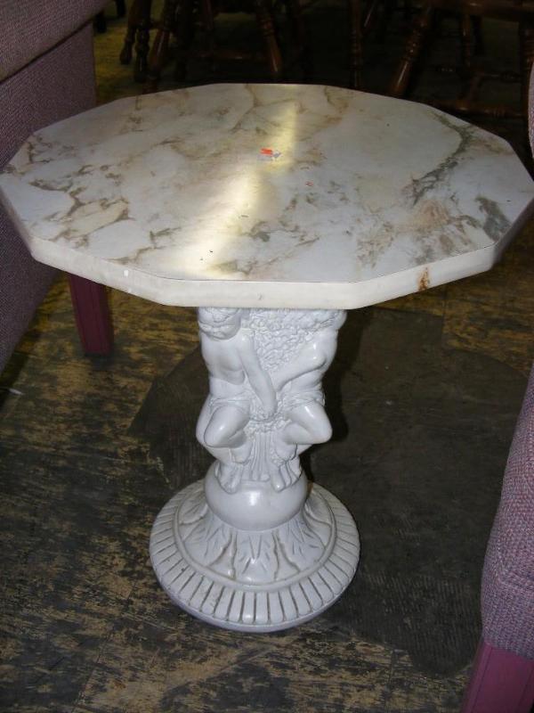 lot 523 image: Pair of Marble Side Tables...