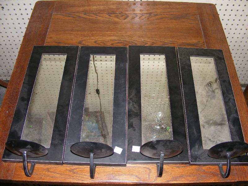 lot 531 image: set of 4 Wall Sconces with mirrored...