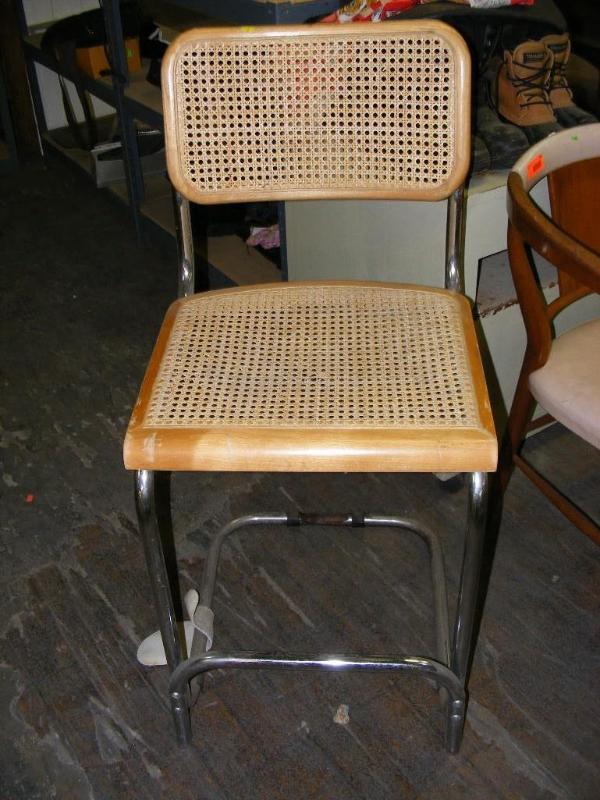 lot 554 image: Tall Caned Stool, seat is 24 tall...