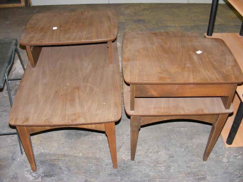lot 558 image: two side tables, one is missing the...