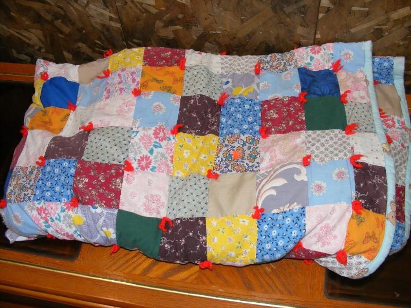 lot 568 image: Multi Colored Quilt, approx 68 x ...